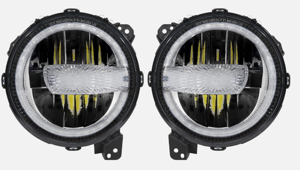 LED Headlight 9"| High/Low Beam | Jeep Wrangler JL 2018–Up (Pair)