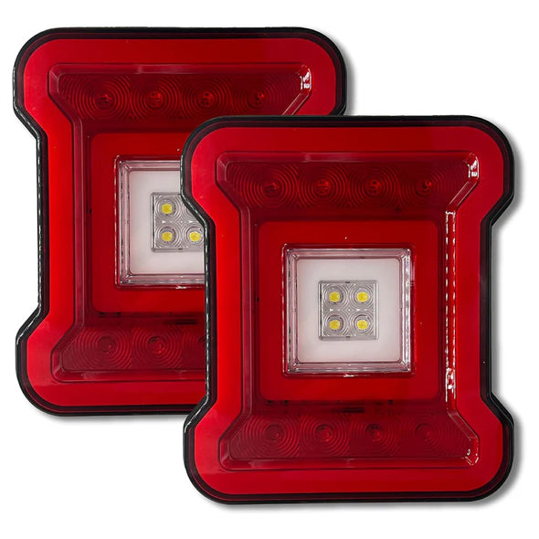 12‑LED 30W Tail/Brake/Reverse with Halo Ring – Jeep Style