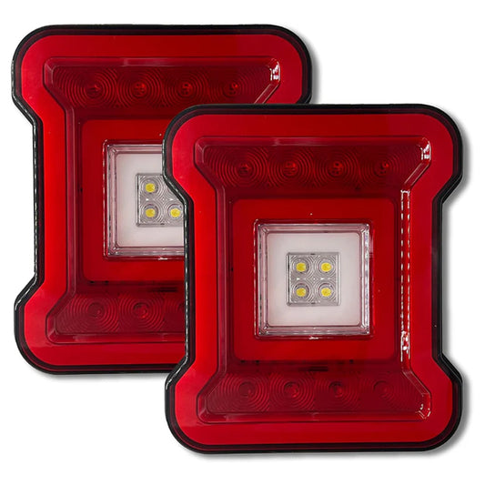 12‑LED 30W Tail/Brake/Reverse with Halo Ring – Jeep Style