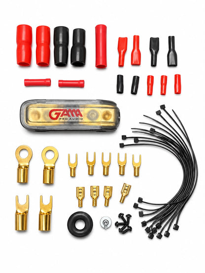 GAMA PROAUDIO 4-GA Amplifier Installation Kit Up to 1800 Watts RMS, Mini-ANL Fuse Holder, Speaker & RCA Cables, CCA Amplifier Wiring Kit, Ultra Flex Wire, Amp Wire Kit, Amp Wiring Kit 4 Gauge - Red