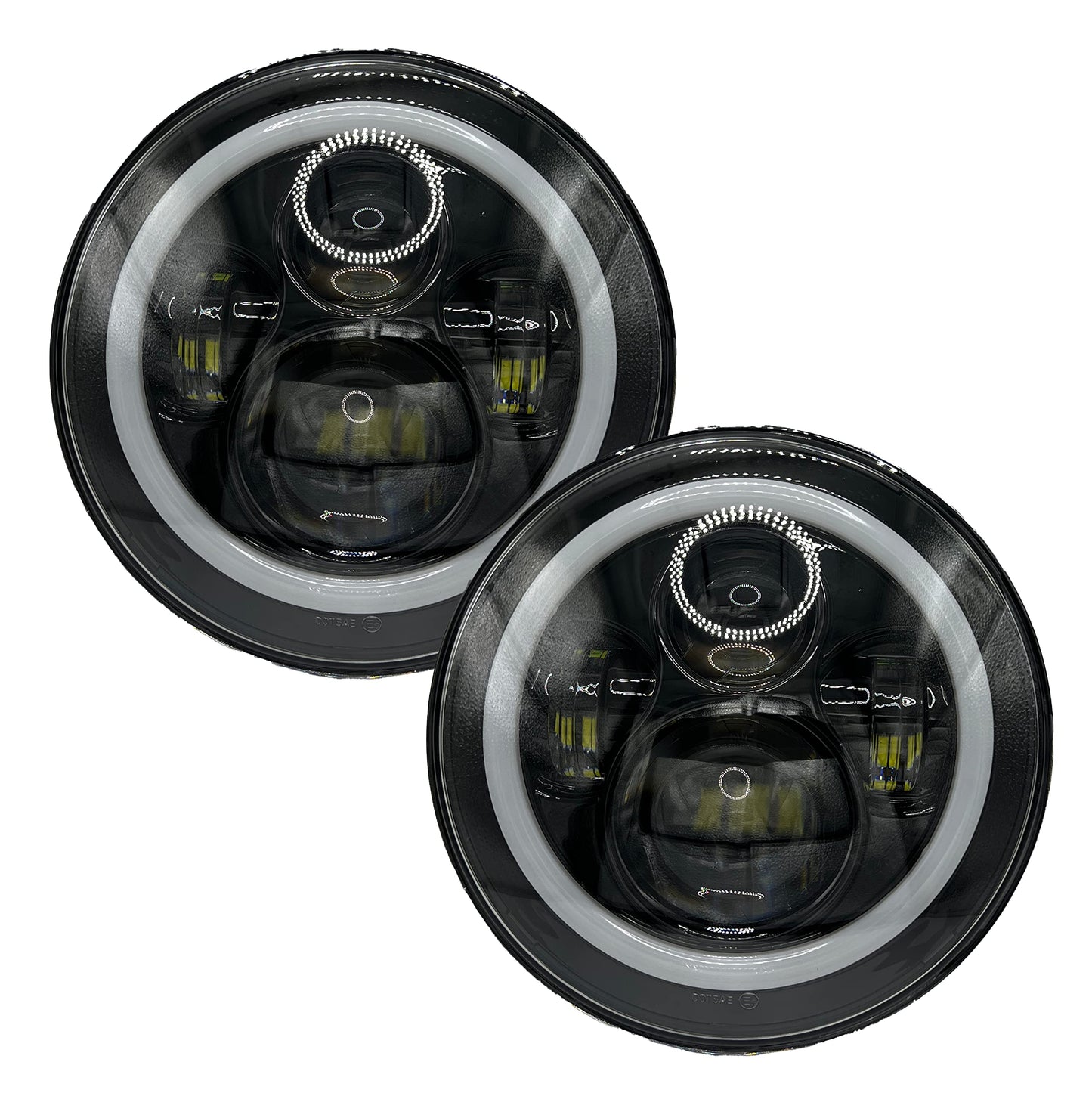 GAMA Headlight Halo Ring Angel Eyes DOT Hi/lo Beam Lamp Pair Pack 2