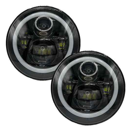 GAMA Headlight Halo Ring Angel Eyes DOT Hi/lo Beam Lamp Pair Pack 2